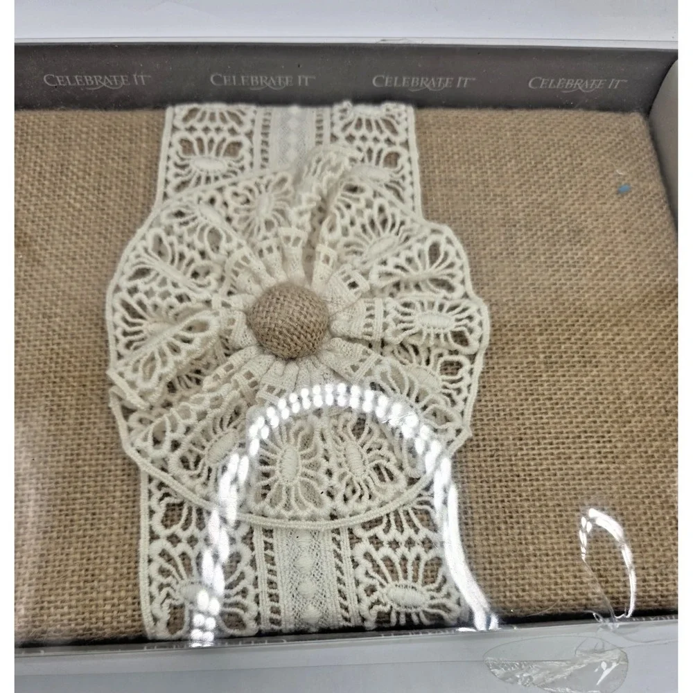 Guest Book & Pen Set by Celebrate It: Burlap Cover Rustic Weddings Anniversaries